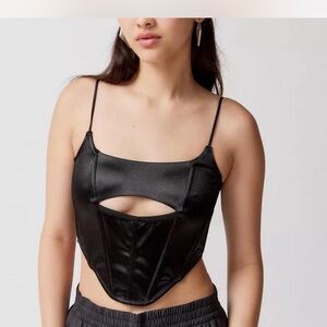 Urban Outfitters Black Satin Bra Top